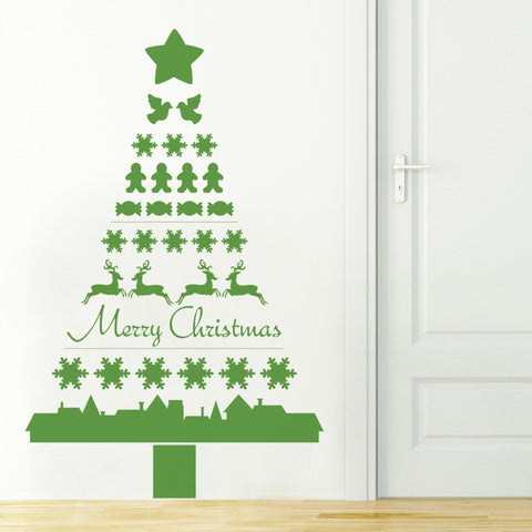 Green Nordic Christmas Tree Sticker