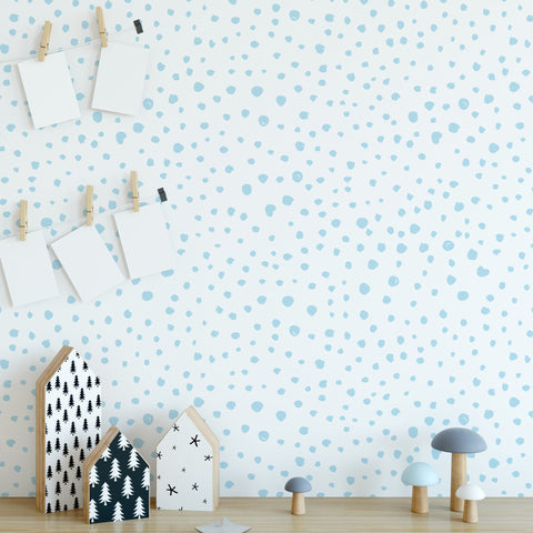 Pale blue dalmatian spots self-adhesive wallpaper