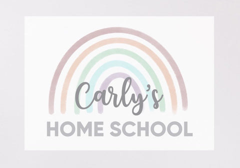 Rainbow Personalised Home School Poster