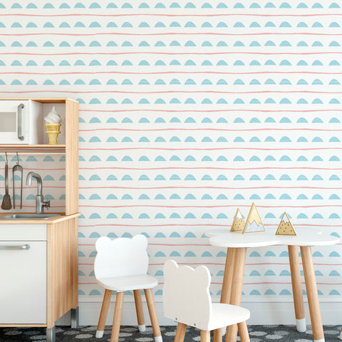 Geometric Sponge Mark Making Self Adhesive Wallpaper