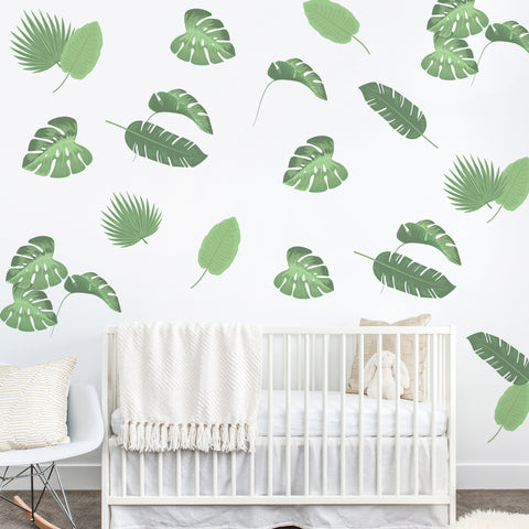 Tropical leaves wall stickers