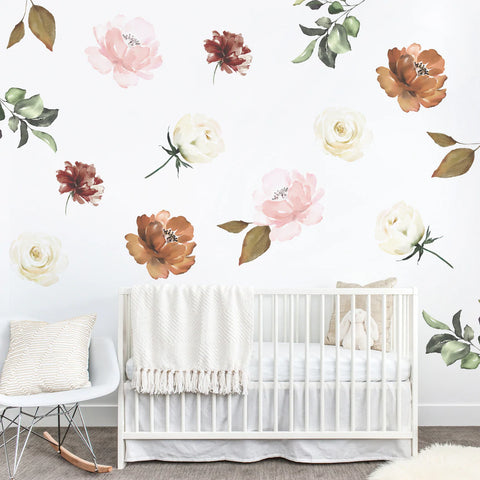 Cinnamon rose wall stickers