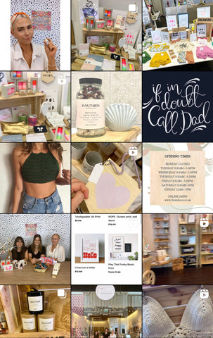 A grid of independent shops at The Indie Co's Instagram feed