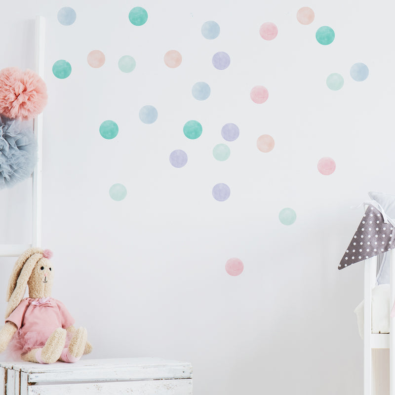 Small Pastel Watercolour Confetti Dot Wall Stickers – Nutmeg Studio