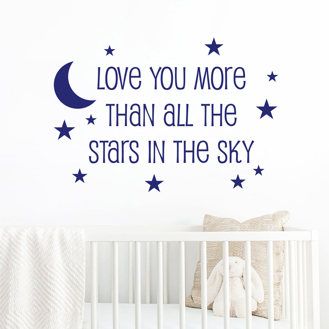 Love You More Than All The Stars In The Sky Wall Quote Nutmeg Studio