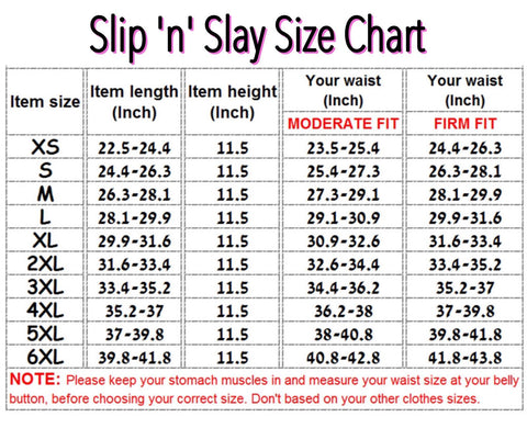 Slip Size Chart