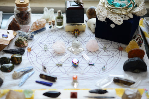 Crystal Grid, Crystal Art, Framed Crystal Art, Framed Crystal Grid, Energy  Infused Art,altar Art, Healing Crystals, Altar, Wall Art 