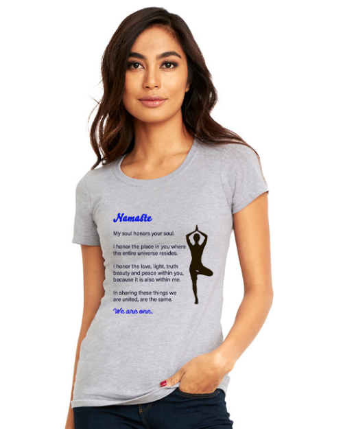 Heather Gray Namaste Tee Shirt