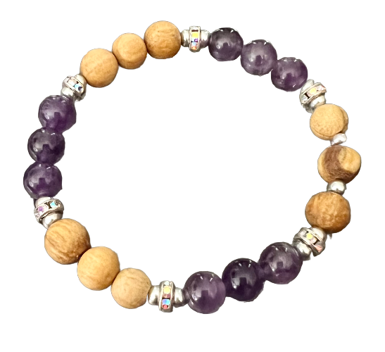 Palo Santo and Amethyst Bracelet