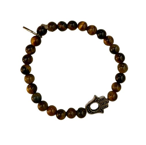 Tiger Eye and Hamsa Stretch Bracelet