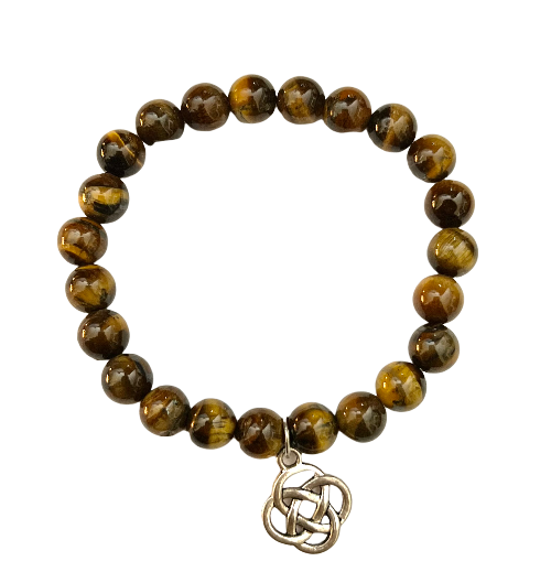 Tiger Eye And Celtic Knot Stretch Bracelet