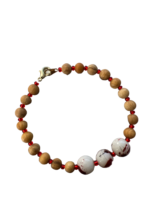 Palo Santo and Three Bead Bracelet