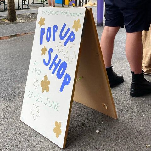 pop-up shop sign