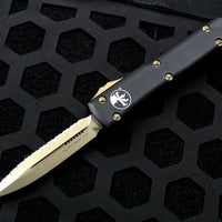 Microtech Ultratech Black Double Edge OTF Knife Bronzed Full Serrated Blade 122-15