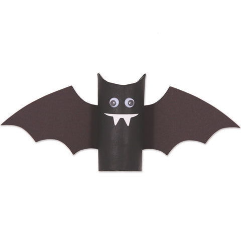Toilet paper roll bat craft project for kids for halloween