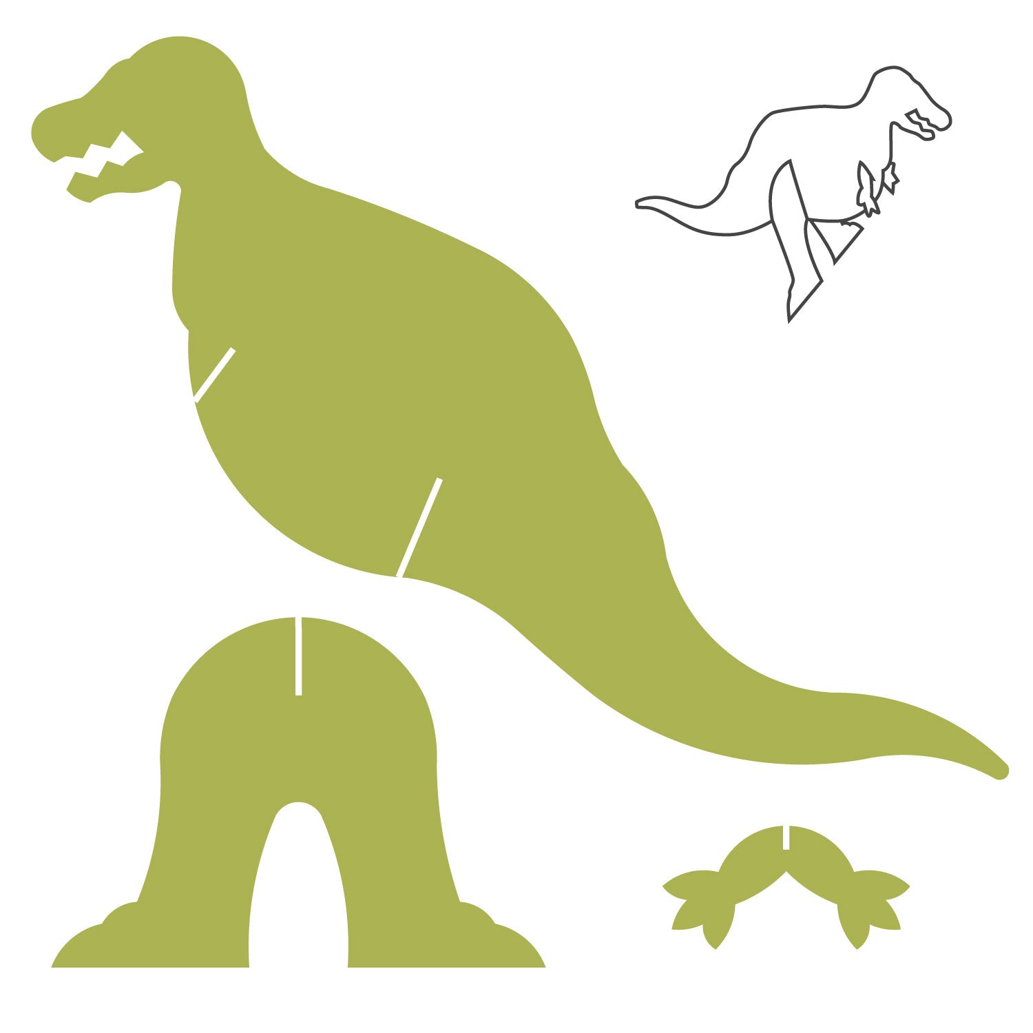 moving dinosaurs clipart outline