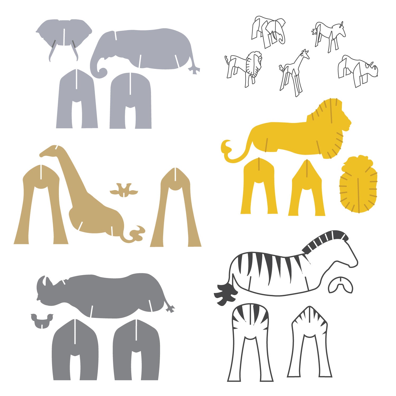 Zoo Animal Set (3-D) – AccuCut