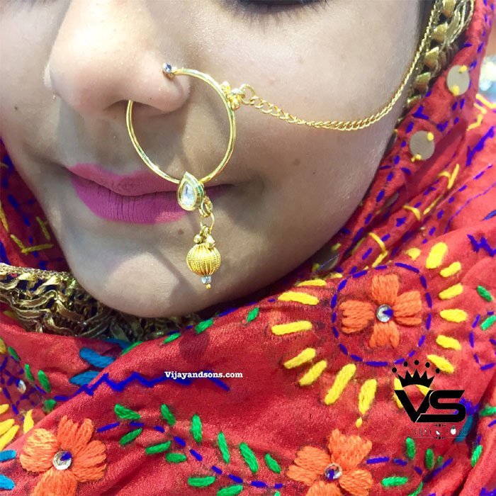 Beautiful bridal nose ring design available by Anuradha Art jewellery. -  Sgite - Medium