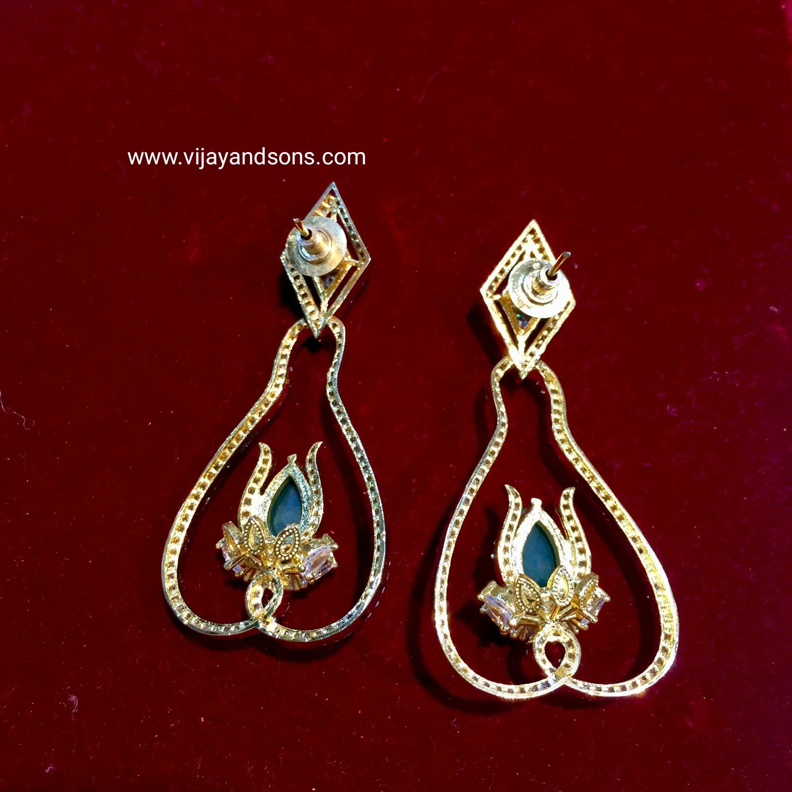 Multi Copper Gold Plated Cubic Zirconia Dangle & Drop Earrings