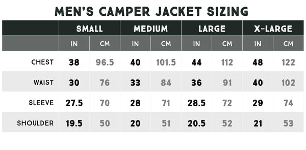 Mens Size Small Chart