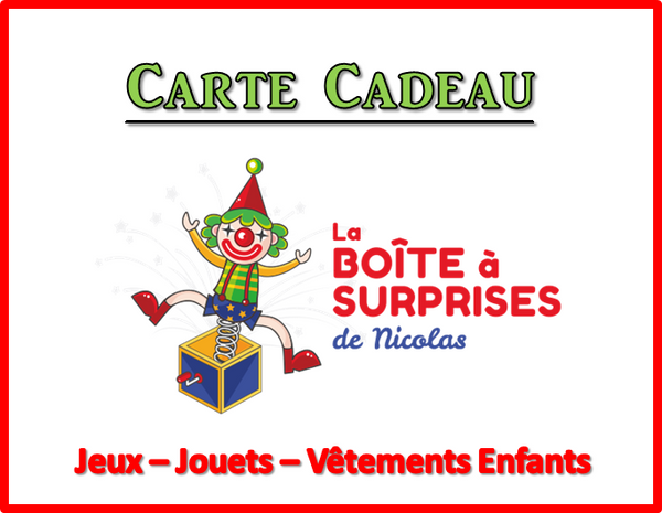 Carte Cadeau De La Boite A Surprises De Nicolas La Boite A Surprises De Nicolas