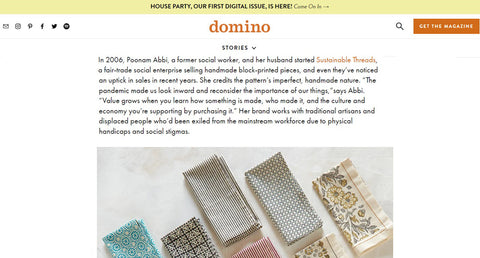 example of Domino block print story