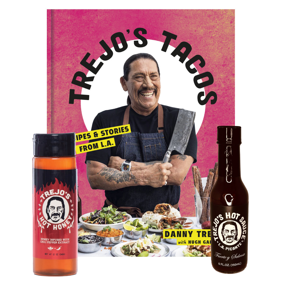 Image of Signed Cookbook, Hot Honey, and Original Hot Sauce Bundle