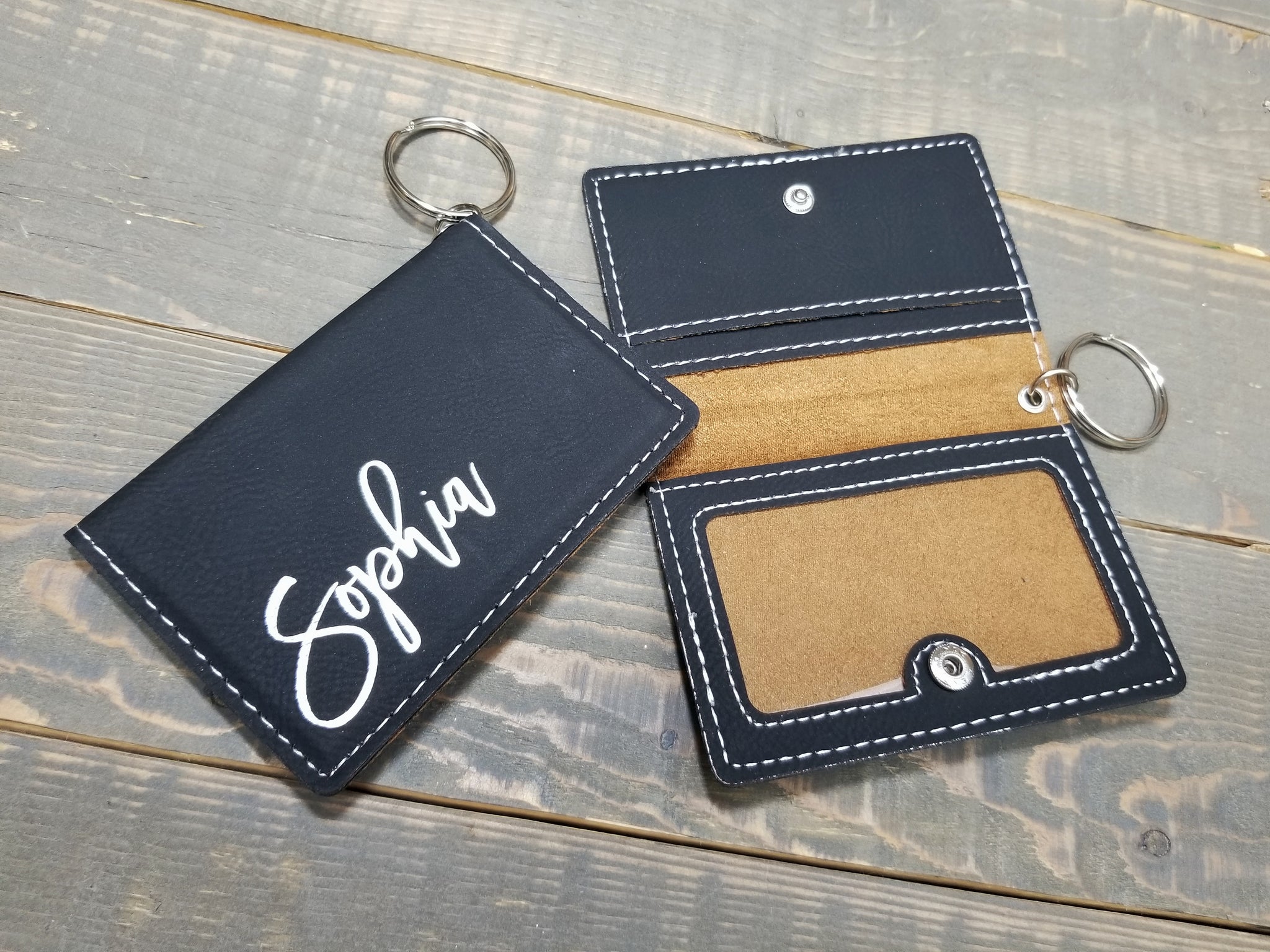 Personalized Keychain Wallet ID Holder – Laser Customs