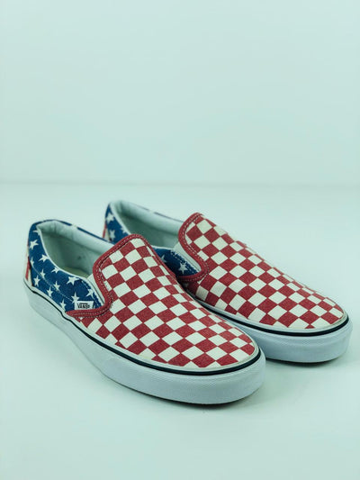 american flag vans slip on