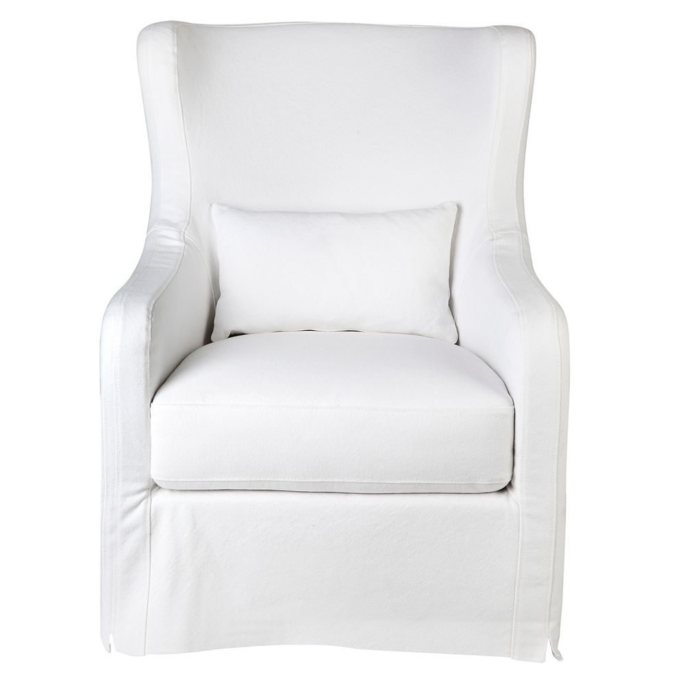 white arm chair cover