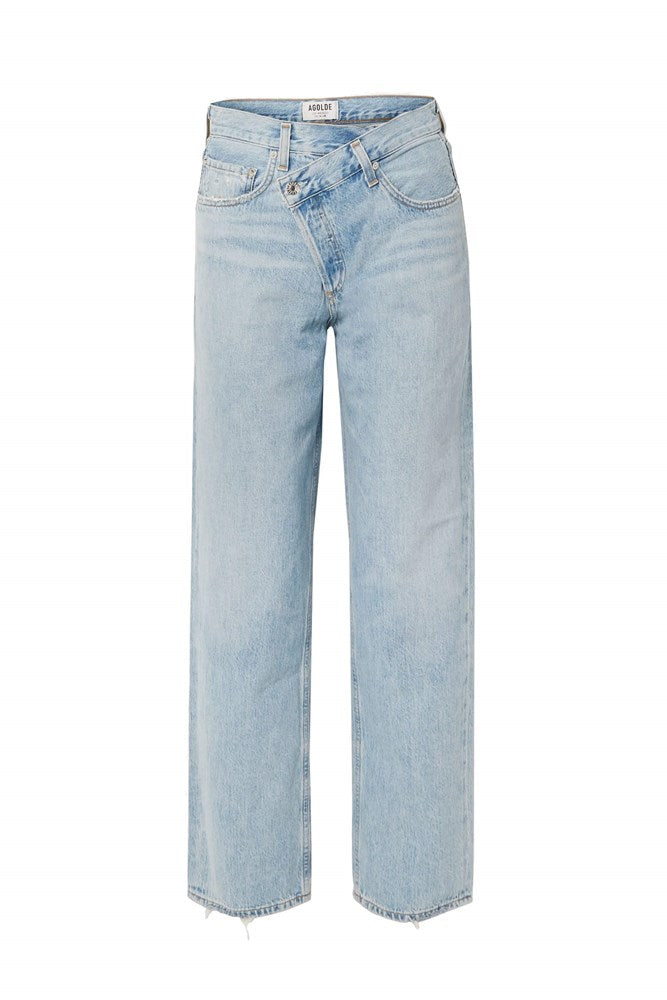 agolde criss cross straight leg jean