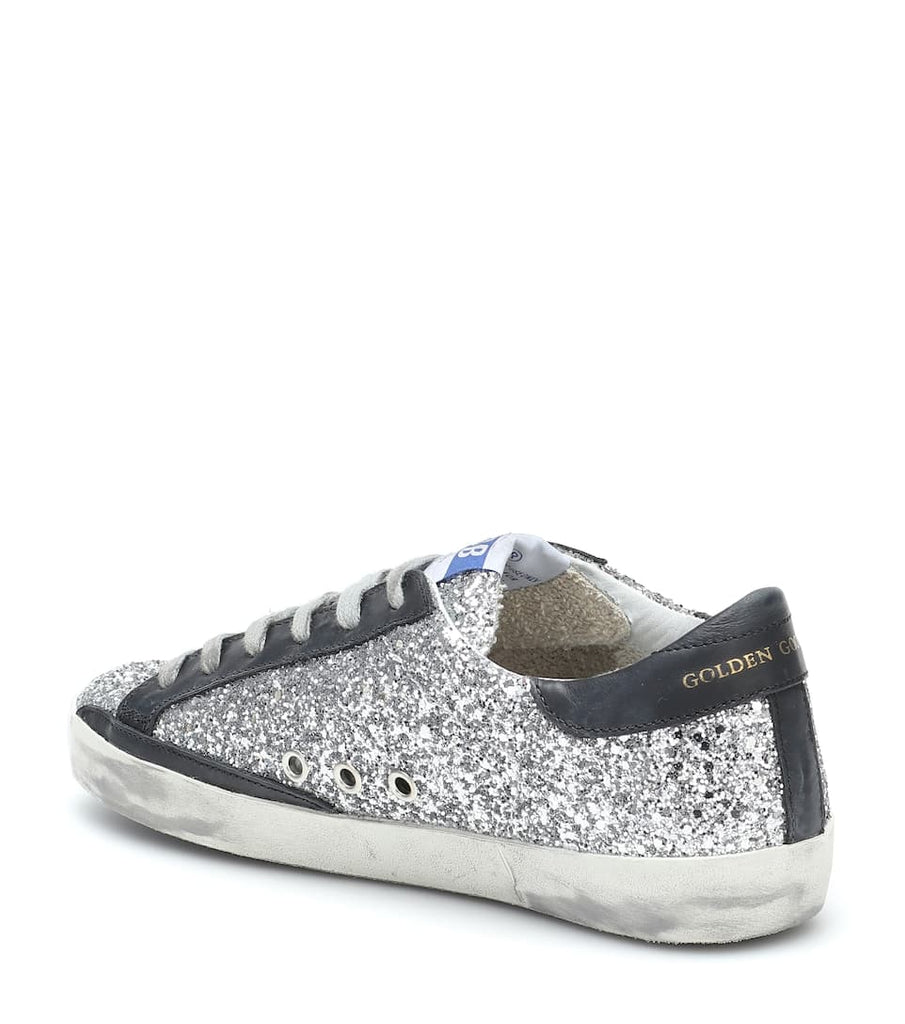 golden goose silver glitter superstar sneakers