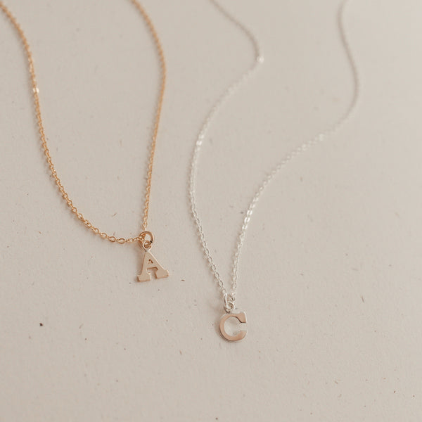 925 Sterling Silver Tiny Initial Necklace, 925 Sterling Silver necklace,  Minimal Necklace, Layering Necklace