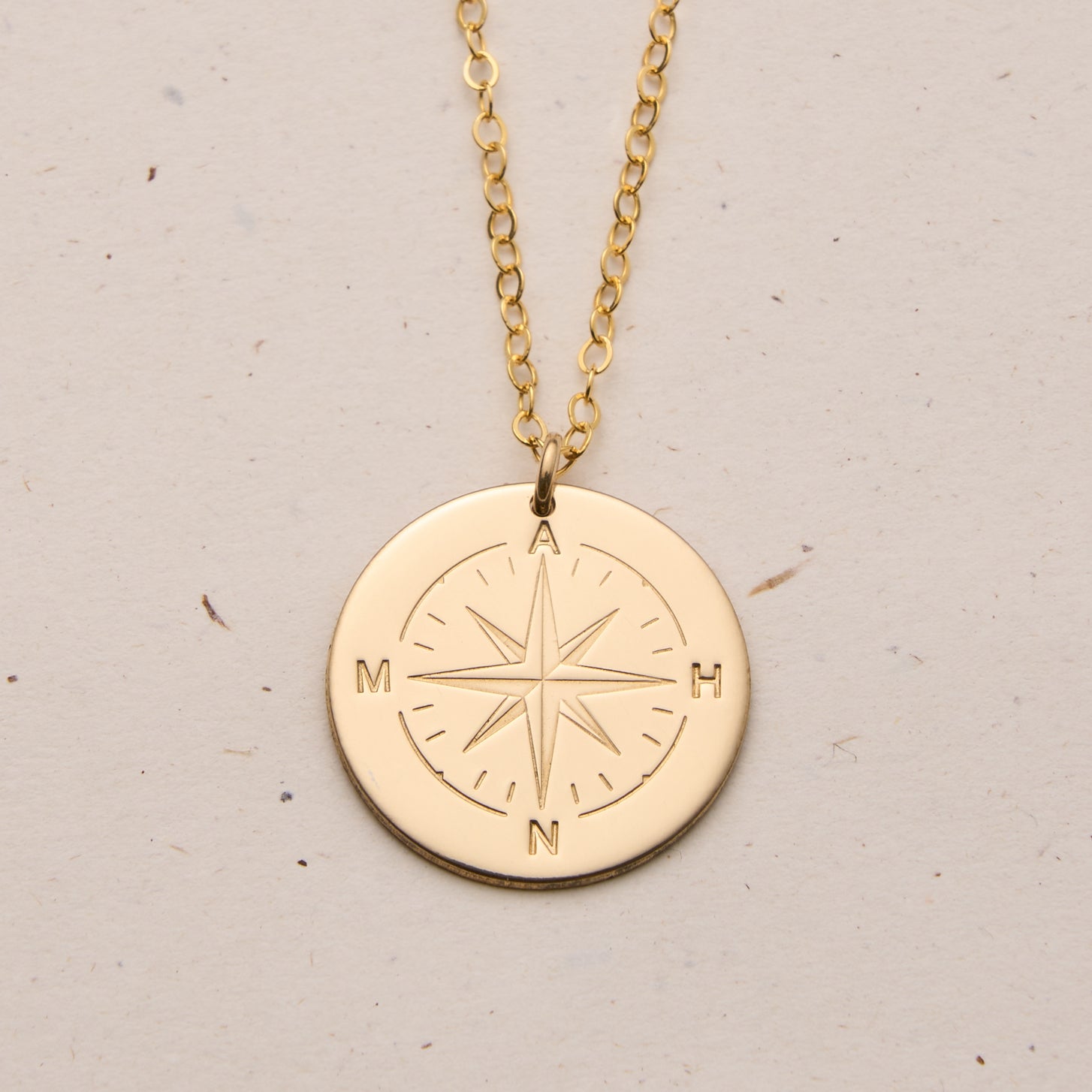 Compass necklace with coordinates in silver 925 rose gold plated - MY  KOSMIMA