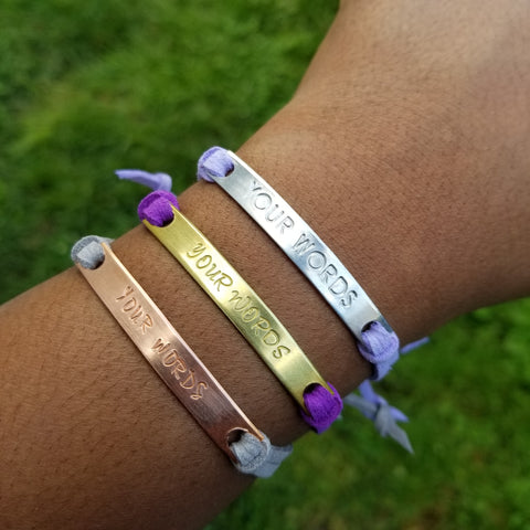 create your own custom affirmation bracelets for domestic violence survivors and victims