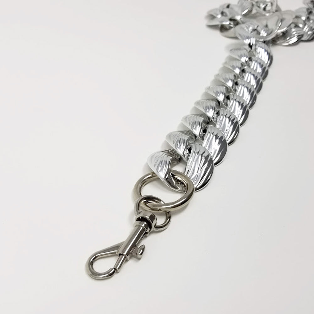 silver chain bag strap