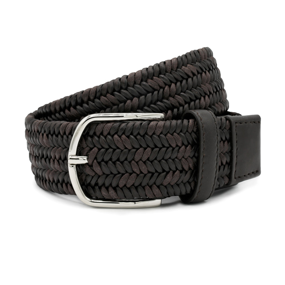 Men's Brown Leather Woven Belt – Del Toro Shoes
