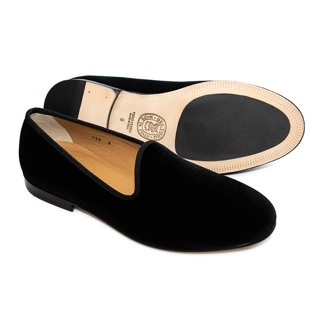 Men's Black Velvet Slipper II - Del Toro Shoes product image