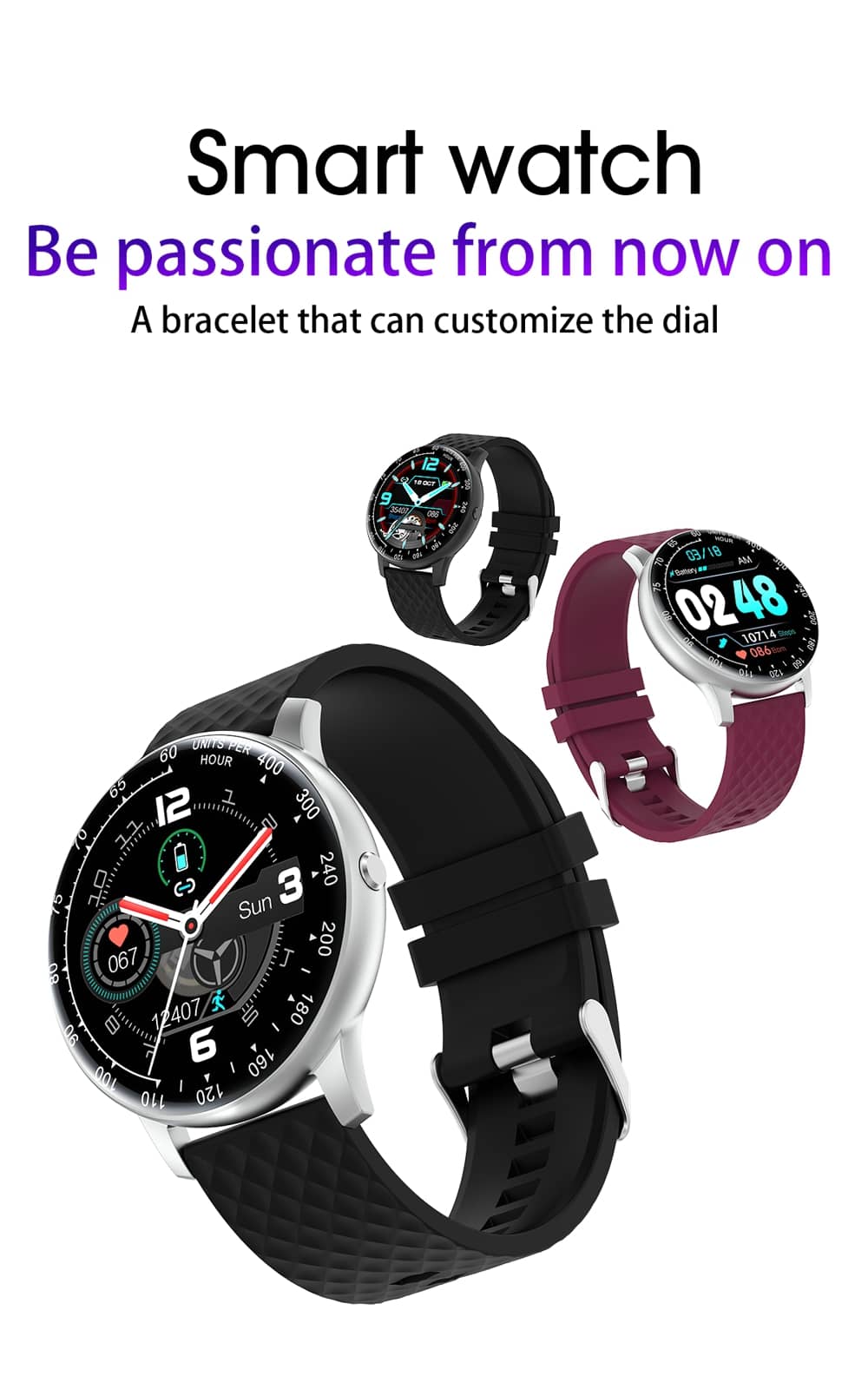 Smart Watch with Heart Rate Blood Pressure Monitor Fa la madre Cciclo Reminder-Findtime