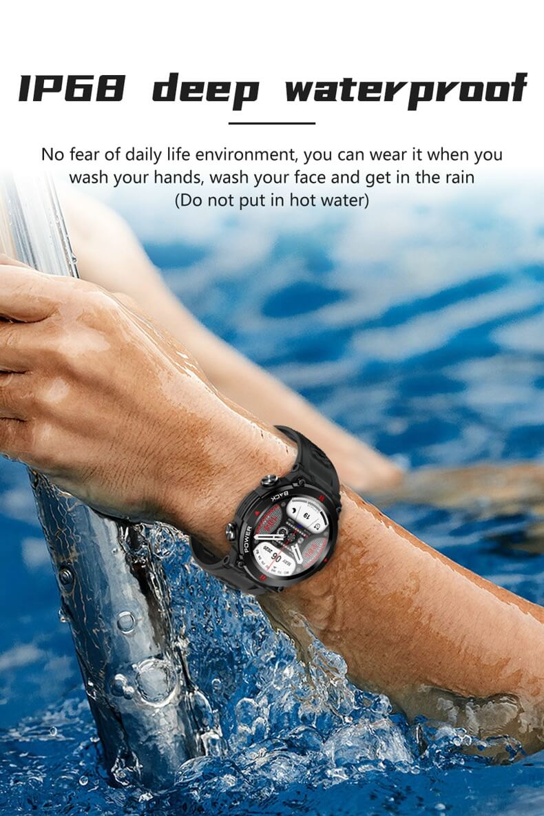 Findtime Military Smartwatch Monitor de presión arterial Ritmo cardíaco Oxígeno en sangre Bluetooth Llamadas IP68 a prueba de agua
