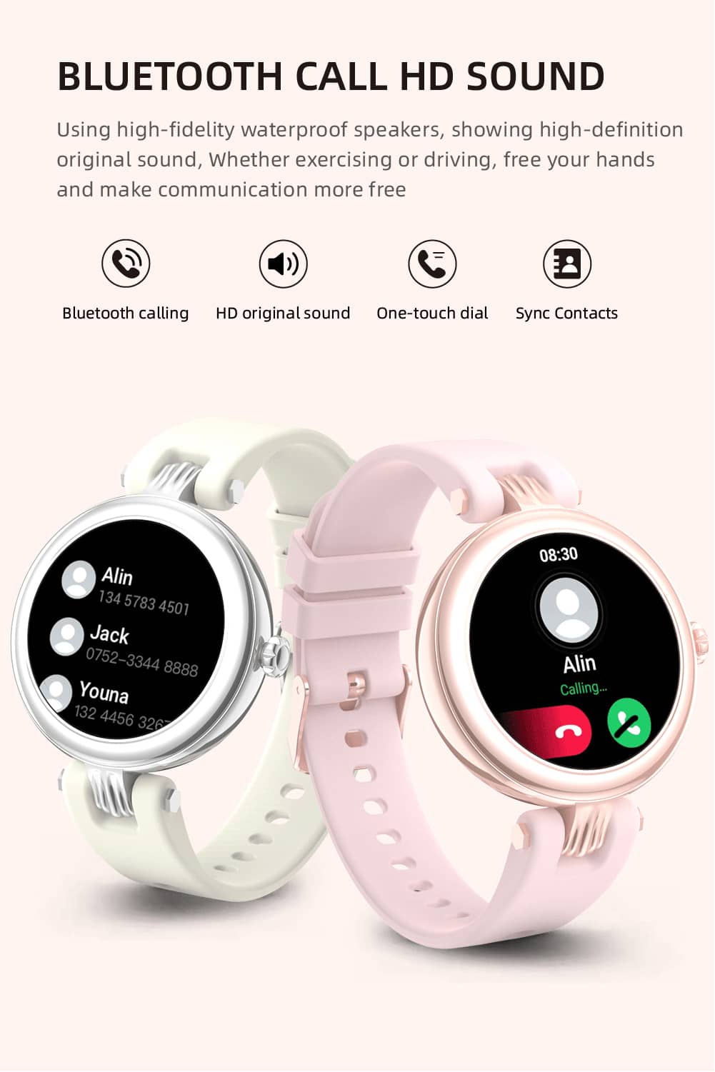 Reloj inteligente Findtime para mujer Monitoreo de presión arterial con llamadas Bluetooth