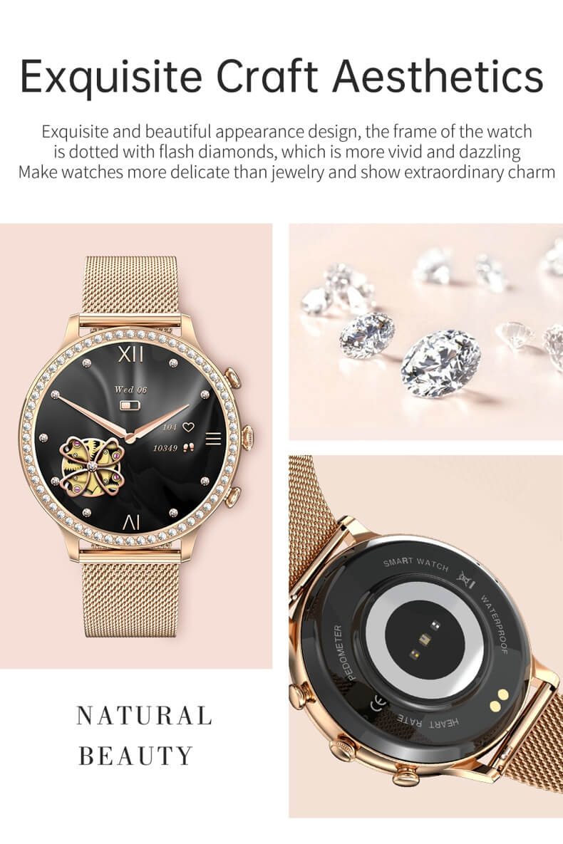 Reloj Inteligente Mujer Smartwatch De Lujo Llamadas Bluetooth Más Correa