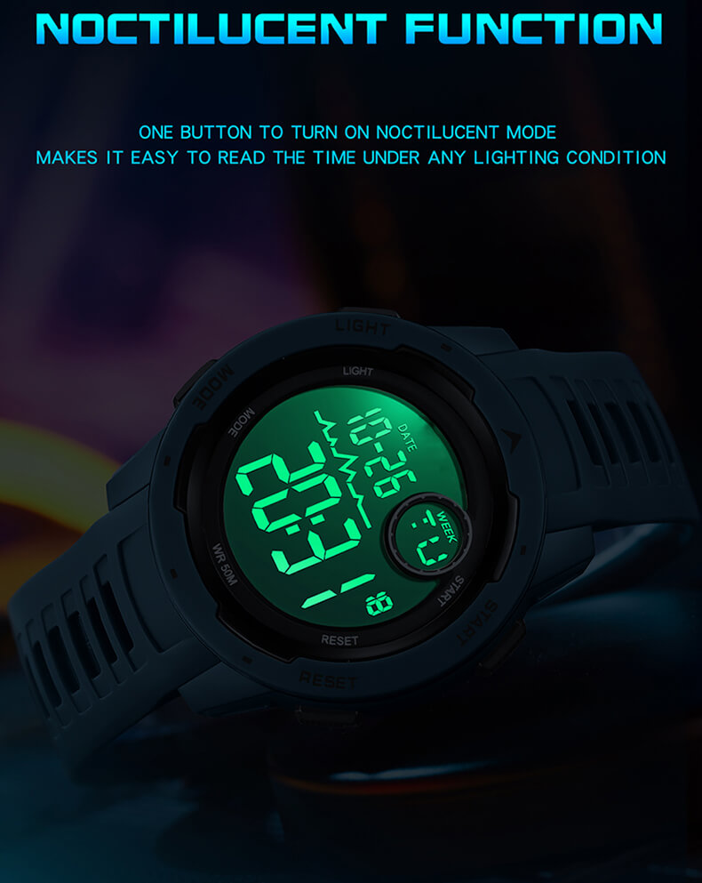 Findtime Reloj digital para hombres 50M Impermeable Deporte Reloj táctico al aire libre