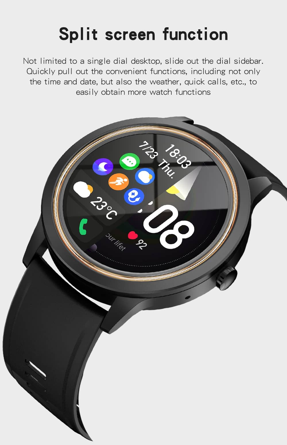 Findtime Smartwatch mit Blutdruck- und Herzfrequenz-Blutsauerstoff-Bluetooth-Anruf