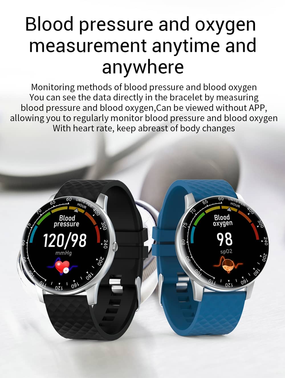 Smart Watch with Heart Rate Blood Pressure Monitor Female Cycle Reminder-Findtime