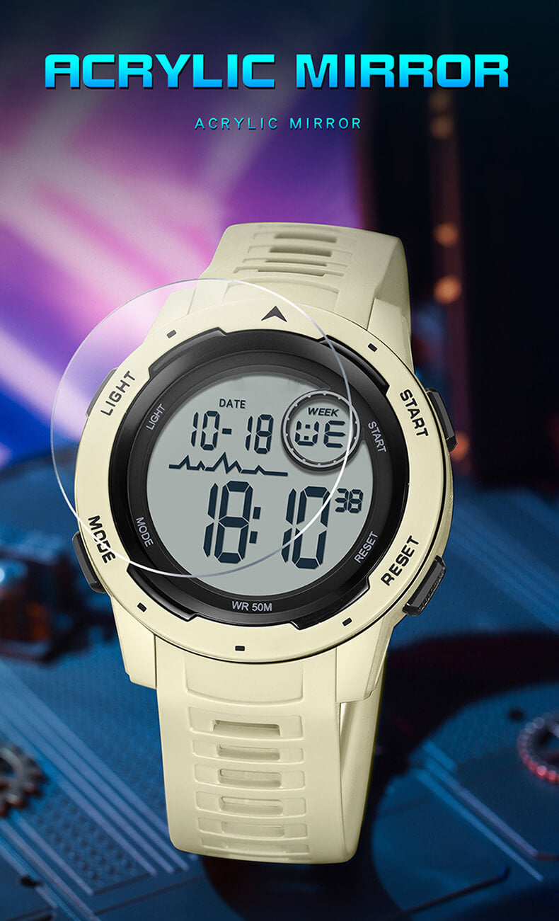 Findtime Reloj digital para hombres 50M Impermeable Deporte Reloj táctico al aire libre