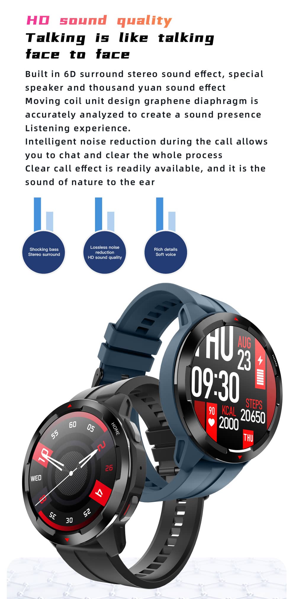 Findtime Smart Watch Bluetooth Llamada Presión arterial Oxígeno en sangre Monitoreo de frecuencia cardíaca