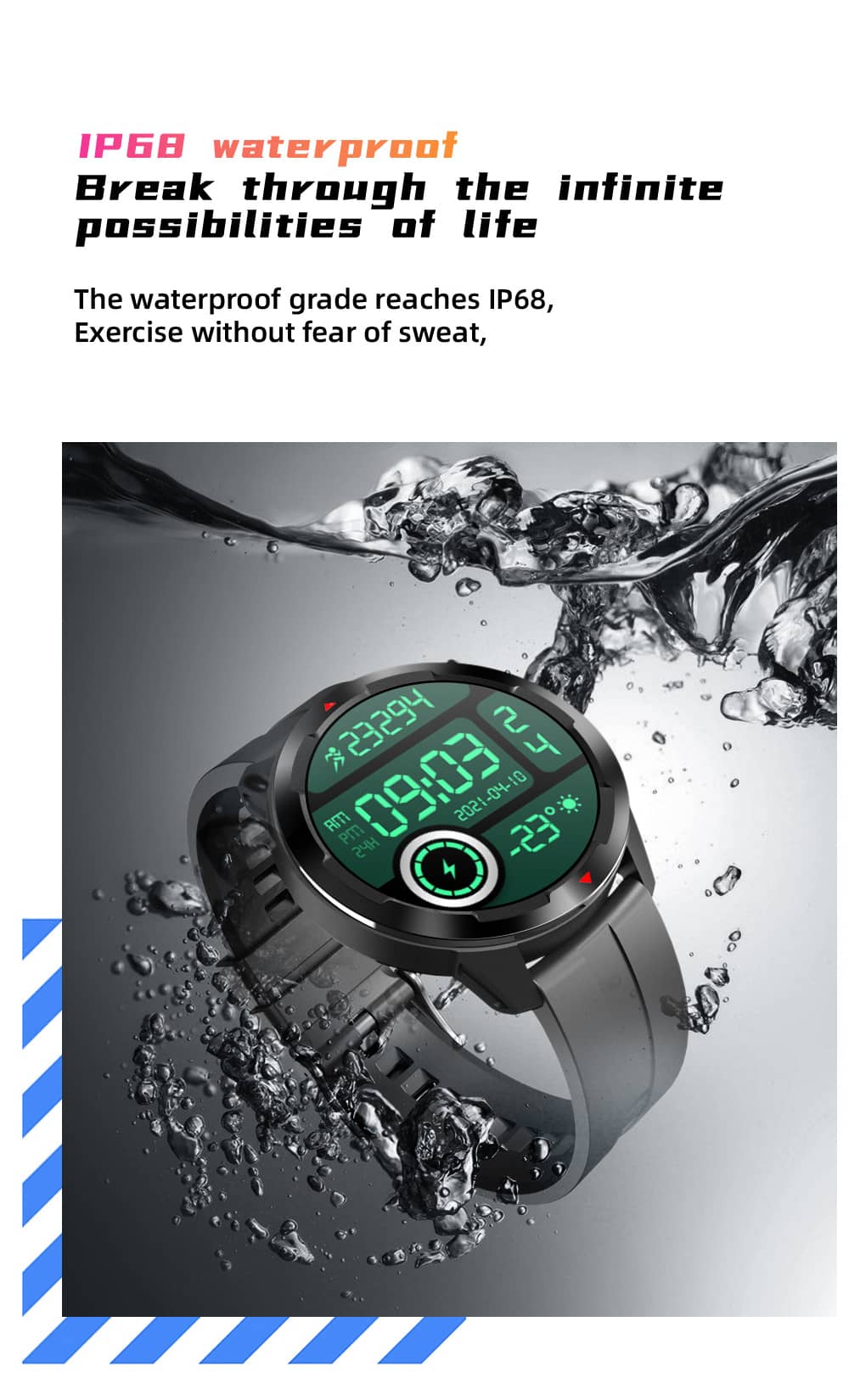 Findtime Smart Watch Bluetooth Llamada Presión arterial Oxígeno en sangre Monitoreo de frecuencia cardíaca