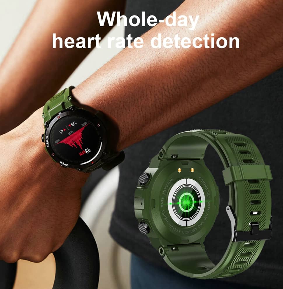 Findtime Smart Watch Military Watch with Bluetooth Call Blood Pressure and Heart Rate Monitoring