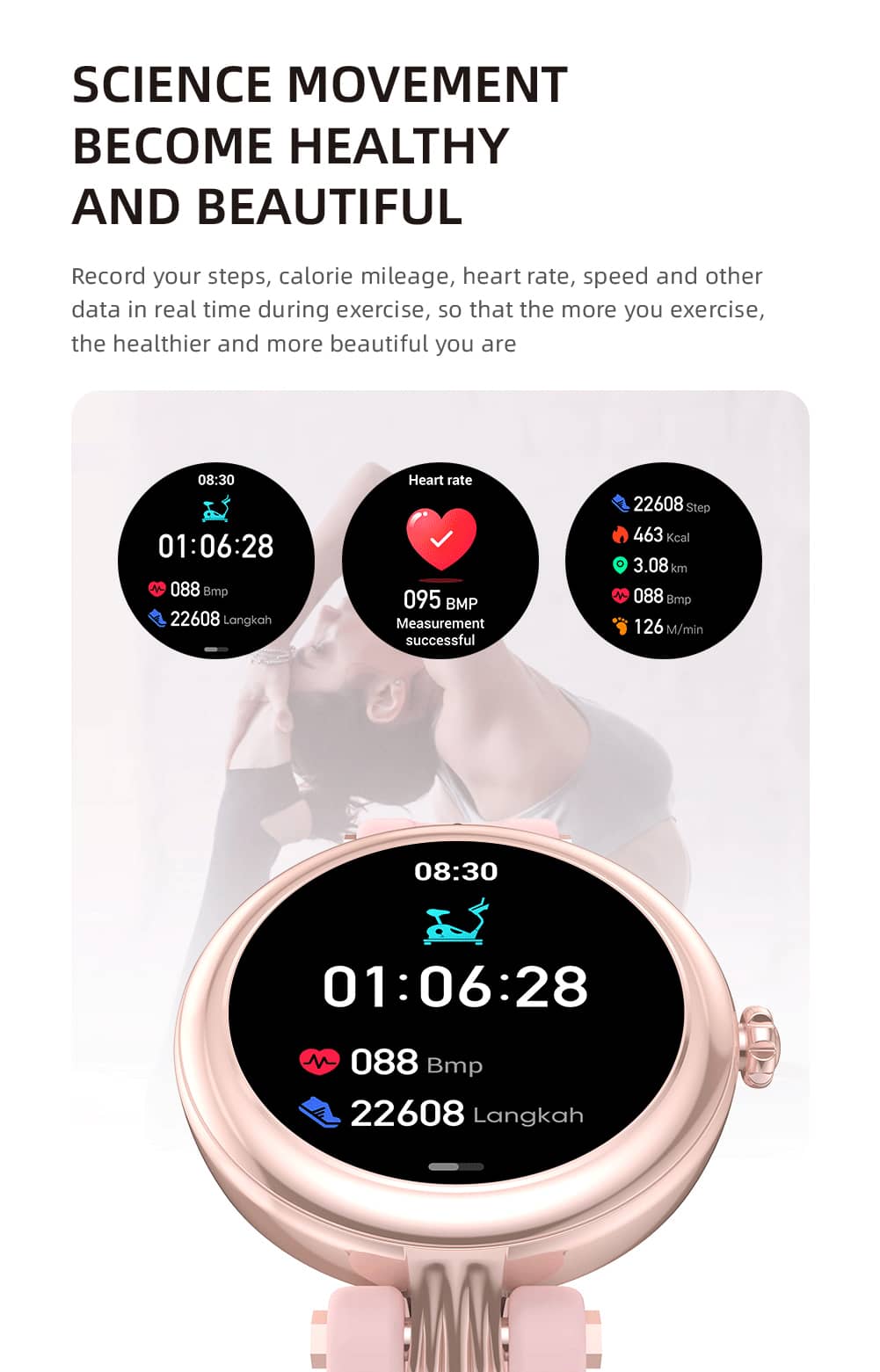 Findtime Smart Watch for Women Bluetooth Calling Blood Pressure Monitoring